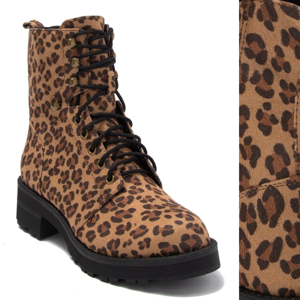 COPY - MIA leopard print combat boot nwb sz 8.5